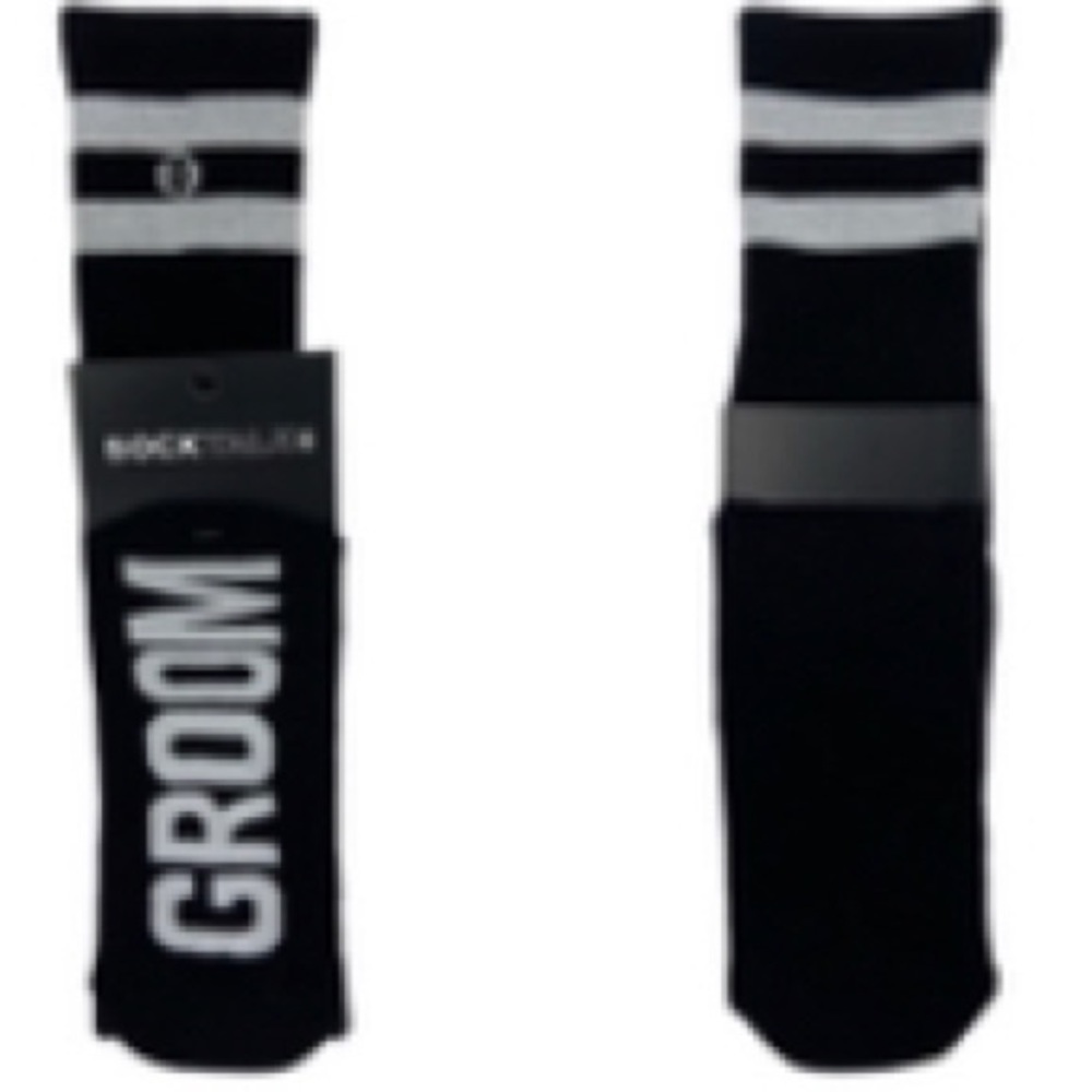SOCK TALK Mens Wedding Day GROOM Crew Socks Shoe Size 7-12 NEW
